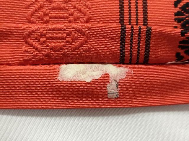 平和屋着物◎本場筑前博多織　両面　半幅帯　献上　正絹　逸品　CABB3739fb
