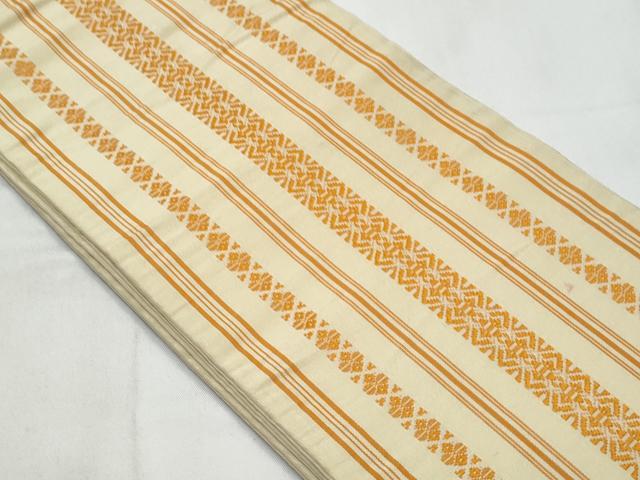 平和屋着物◎本場筑前博多織　半幅帯　献上　正絹　逸品　CABB3750fb