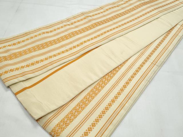 平和屋着物◎本場筑前博多織　半幅帯　献上　正絹　逸品　CABB3750fb
