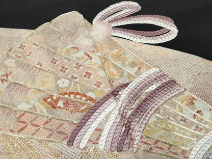 平和屋着物■豪華黒留袖 駒刺繍 檜扇文 金銀彩 正絹 逸品 CABB3761fb