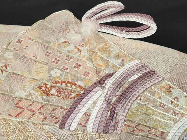 平和屋着物■豪華黒留袖 駒刺繍 檜扇文 金銀彩 正絹 逸品 CABB3761fb