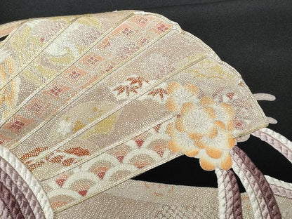 平和屋着物■豪華黒留袖 駒刺繍 檜扇文 金銀彩 正絹 逸品 CABB3761fb