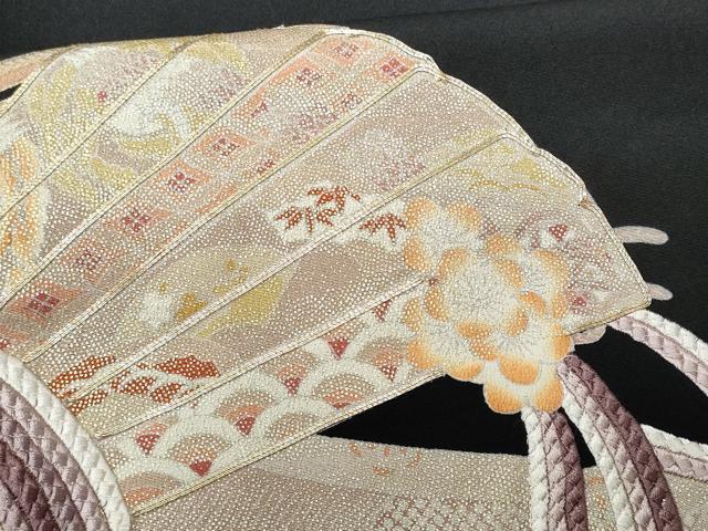 平和屋着物■豪華黒留袖 駒刺繍 檜扇文 金銀彩 正絹 逸品 CABB3761fb