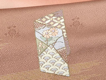 平和屋着物■中国三大刺繍　相良刺繍　総刺繍　訪問着　屏風　暈し染め　金彩　正絹　逸品　CABB3779fb