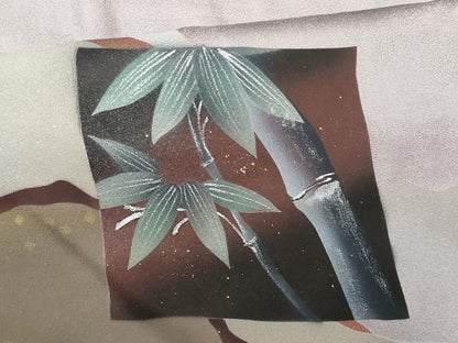 平和屋着物■訪問着　手描き　道長色紙花文　暈し染め　金銀彩　正絹　逸品　CABB3780fb
