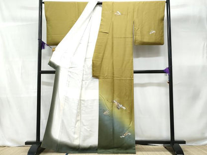 平和屋着物■訪問着　琵琶　暈し染め　金銀彩　正絹　逸品　CABB3791fb