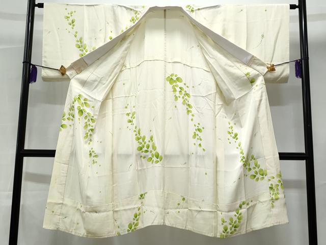 平和屋着物■長襦袢 無双仕立て 枝葉文 正絹 逸品 CABB3794fb