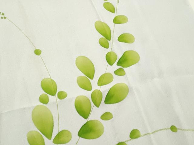 平和屋着物■長襦袢 無双仕立て 枝葉文 正絹 逸品 CABB3794fb