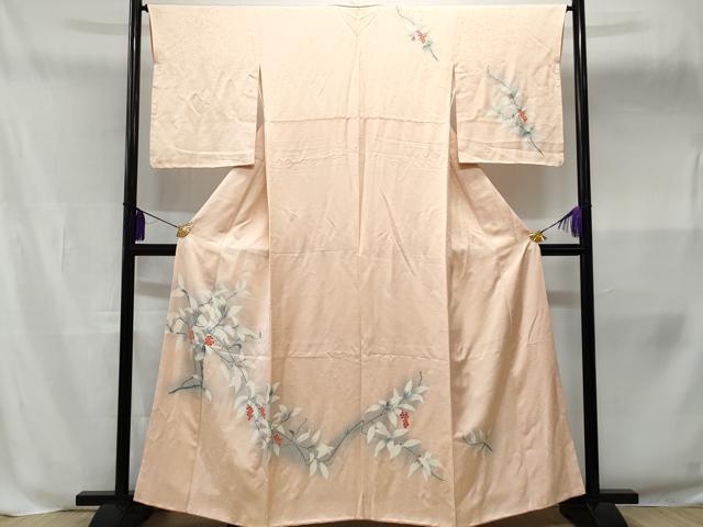 平和屋着物■訪問着 友禅 南天枝葉文 暈し染め 正絹 逸品 CABB3864fb