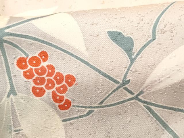 平和屋着物■訪問着 友禅 南天枝葉文 暈し染め 正絹 逸品 CABB3864fb