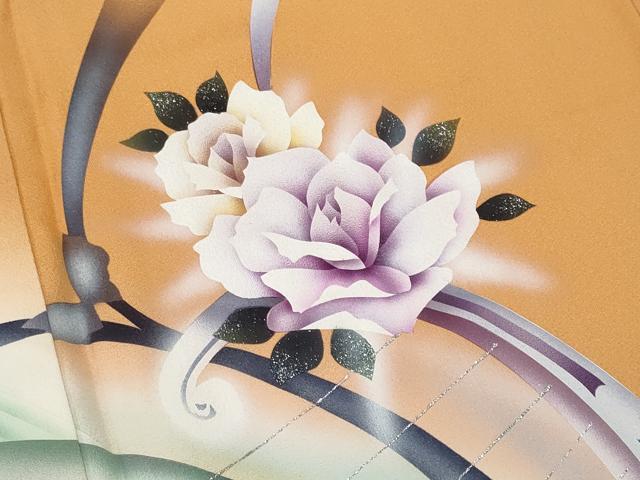 平和屋着物■訪問着　草花文　暈し染め　銀彩　正絹　逸品　CABB3894fb