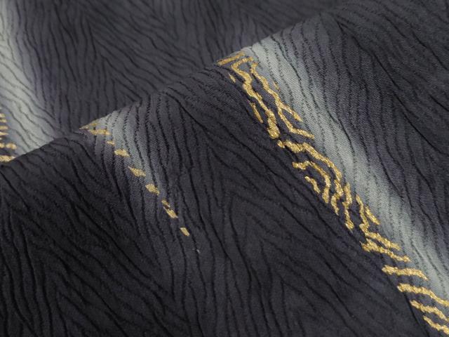 平和屋着物○訪問着 杢目文様 よろけ縞 暈し染め 金彩 正絹