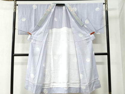 平和屋着物●長襦袢　無双仕立て　草花丸文　半衿刺繍　正絹　逸品　未使用　CABB4004yc