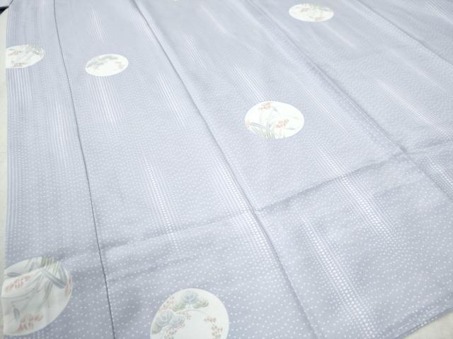 平和屋着物●長襦袢　無双仕立て　草花丸文　半衿刺繍　正絹　逸品　未使用　CABB4004yc