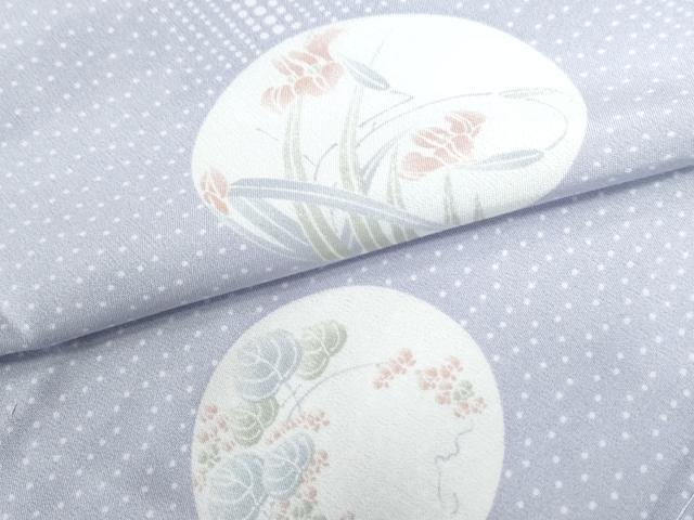 平和屋着物●長襦袢　無双仕立て　草花丸文　半衿刺繍　正絹　逸品　未使用　CABB4004yc