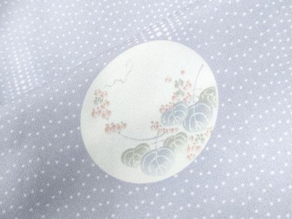 平和屋着物●長襦袢　無双仕立て　草花丸文　半衿刺繍　正絹　逸品　未使用　CABB4004yc