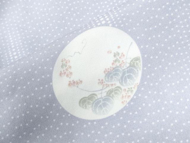 平和屋着物●長襦袢　無双仕立て　草花丸文　半衿刺繍　正絹　逸品　未使用　CABB4004yc
