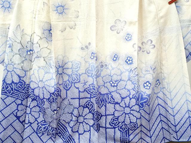 平和屋着物●豪華振袖　総絞り　駒刺繍　牡丹花文　暈し染め　正絹　逸品　CABB4006yc 平和屋着物○豪華振袖 総絞り 駒刺繍 牡丹花文 暈し染め