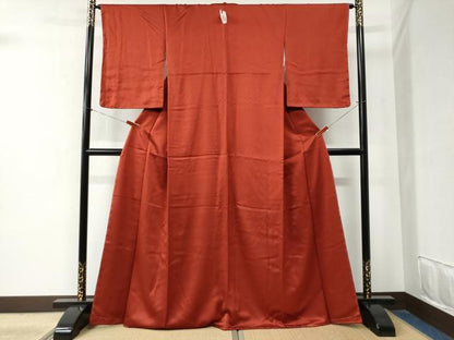 平和屋着物●上質な色無地　深緋色　正絹　逸品　未使用　CABB4018yc
