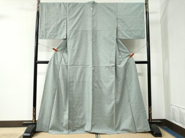 平和屋着物●結城紬　色無地　青白橡色　正絹　逸品　CABB4019yc 平和屋着物○結城紬 色無地 青白橡色 正絹 逸品 CABB4019yc