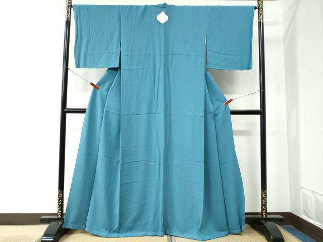 平和屋着物●上質な色無地　縹色　鬼しぼ縮緬　正絹　逸品　未使用　CABB4020yc 平和屋着物○上質な色無地 縹色 鬼しぼ縮緬 正絹 逸品 未使用