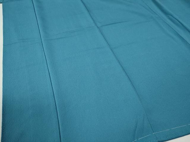 平和屋着物○上質な色無地 縹色 鬼しぼ縮緬 正絹 逸品 未使用