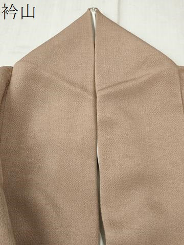 平和屋着物●上質な色無地　南天文　水柿色　鬼しぼ縮緬　正絹　逸品　CABB4024yc 平和屋着物○上質な色無地 南天文 水柿色 鬼しぼ縮緬 正絹