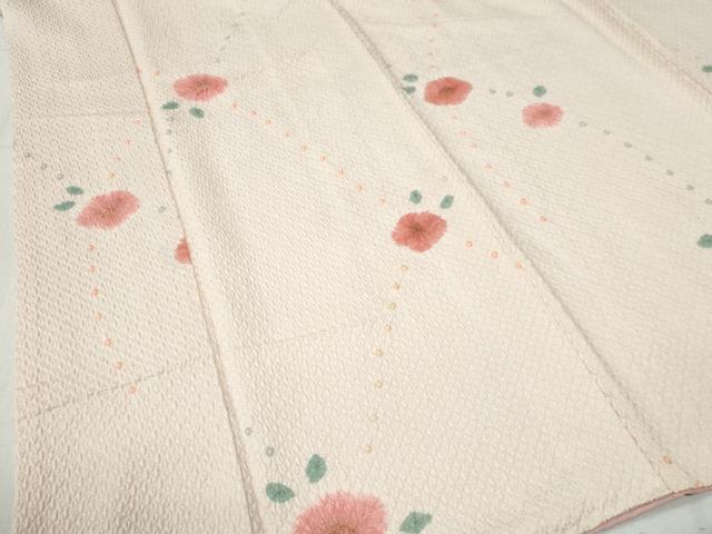 平和屋着物●上質な小紋　総絞り　舞花文　金彩　正絹　逸品　CABB4027yc