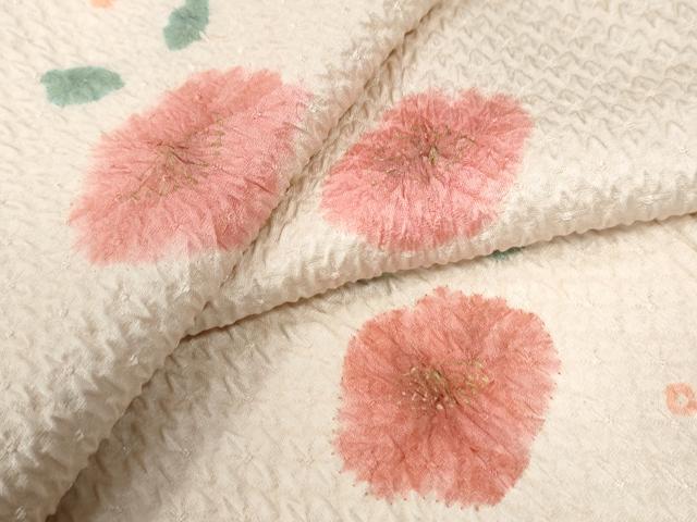 平和屋着物●上質な小紋　総絞り　舞花文　金彩　正絹　逸品　CABB4027yc