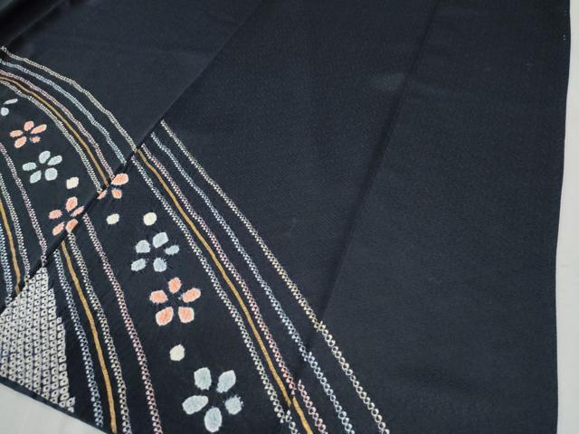 平和屋着物●訪問着 絞り 刺繍 吉祥舞花文 金糸 正絹 逸品 CABB4028yc