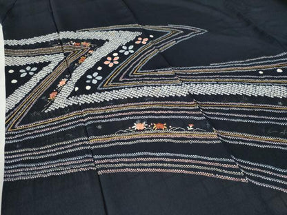 平和屋着物●訪問着 絞り 刺繍 吉祥舞花文 金糸 正絹 逸品 CABB4028yc