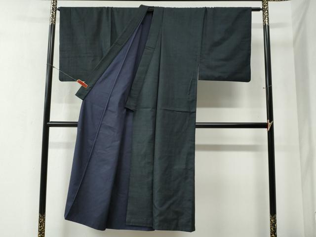 平和屋着物●男性　紬　アンサンブル　80亀甲　総詰め　正絹　逸品　CABB4029yc