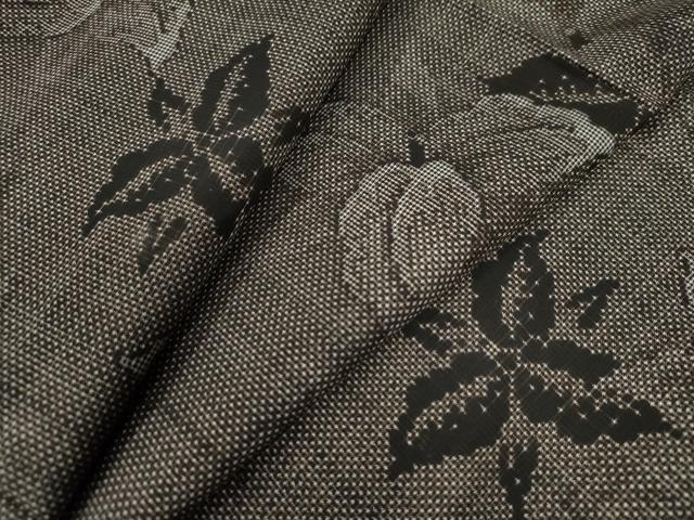 平和屋着物○本場大島紬 9マルキ 枝花文 正絹 逸品 CABB4031yc