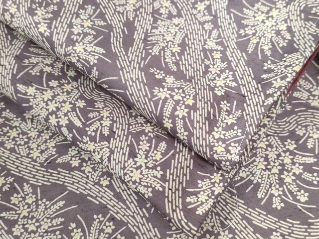 平和屋着物○上質な小紋 紬地 草花文 正絹 逸品 未使用 CABB4035yc