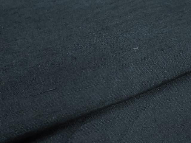 平和屋着物＃男性　長羽織　うぜん真綿紬　色無地　留紺色　反端付き　正絹　逸品　未使用　CABB4041yc