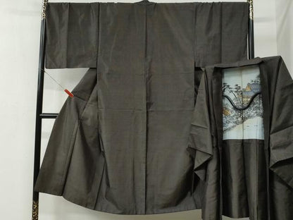 平和屋着物●男性　本場大島紬　アンサンブル　80亀甲　総詰め　キングサイズ　正絹　逸品　CABB4049yc