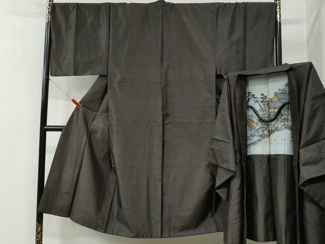 平和屋着物●男性　本場大島紬　アンサンブル　80亀甲　総詰め　キングサイズ　正絹　逸品　CABB4049yc