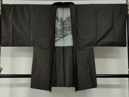 平和屋着物●男性　本場大島紬　アンサンブル　80亀甲　総詰め　キングサイズ　正絹　逸品　CABB4049yc