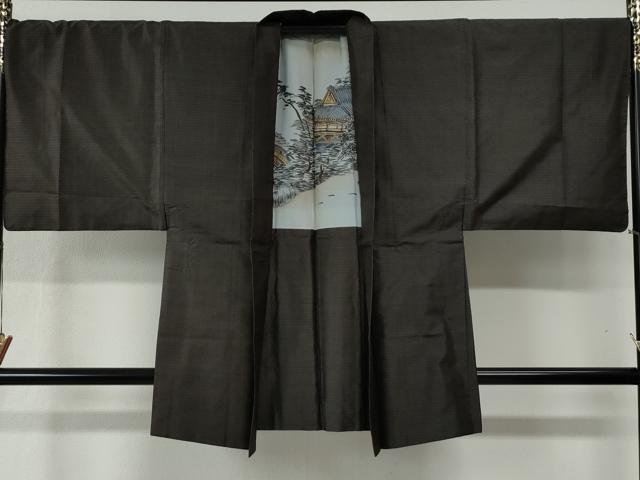 平和屋着物●男性　本場大島紬　アンサンブル　80亀甲　総詰め　キングサイズ　正絹　逸品　CABB4049yc