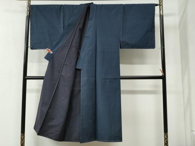 平和屋着物○男性 本場大島紬 アンサンブル 格子 くぼた謹製 証紙付き