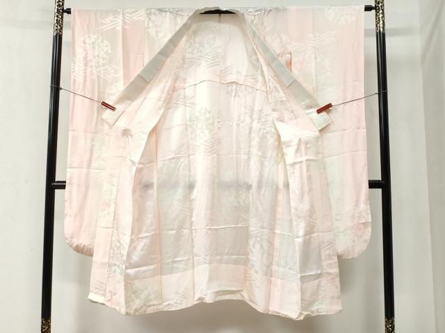 平和屋着物●振袖用長襦袢　無双仕立て　花唐草地紋　暈し染め　正絹　逸品　CABB4052yc 平和屋着物○振袖用長襦袢 無双仕立て 花唐草地紋 暈し染め 正絹