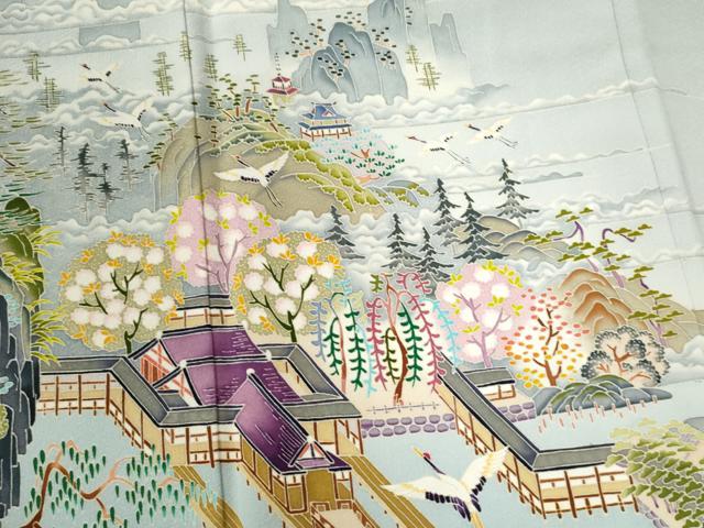 平和屋着物○本加賀友禅作家 木村喜博 色留袖 飛鶴渡り橋