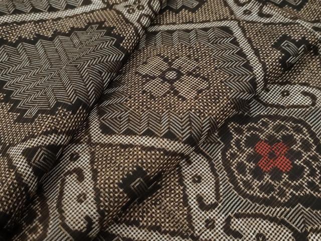 平和屋着物●本場大島紬　龍郷絣　正絹　逸品　CABB4057yc 平和屋着物○本場大島紬 龍郷絣 正絹 逸品 CABB4057yc