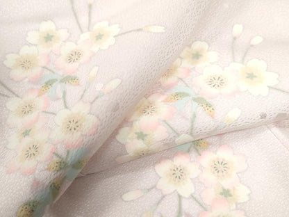 平和屋着物●長襦袢　袷　舞桜文　さが美扱い　正絹　逸品　未使用　CABB4069yc
