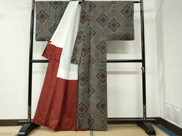 平和屋着物○本場大島紬 龍郷絣 正絹 逸品 未使用 CABB4076yc