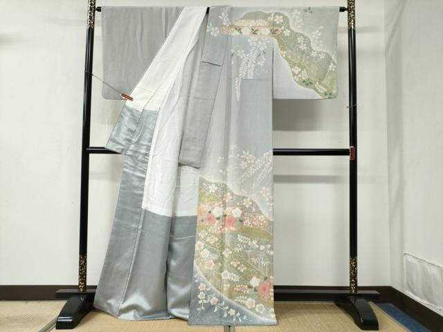 平和屋着物●訪問着　辻が花　暈し染め　金彩　正絹　逸品　CABB4078yc 平和屋着物○訪問着 辻が花 暈し染め 金彩 正絹 逸品 CABB4078yc