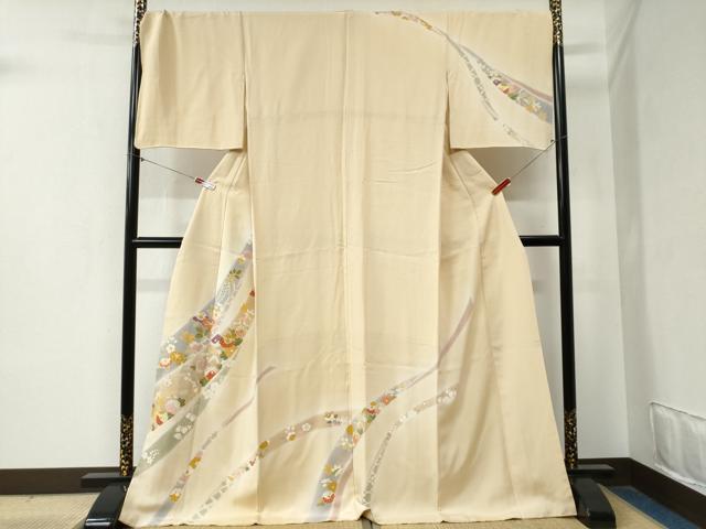 平和屋着物●創業460年・千總　訪問着　駒刺繍　鬘帯吉祥草花文　暈し染め　金彩　ますいわ屋扱い　ロング丈　正絹　逸品　CABB4083yc