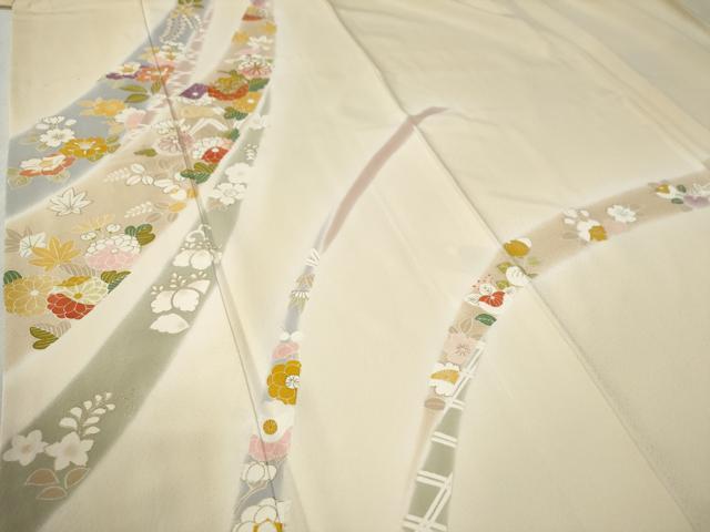 平和屋着物●創業460年・千總　訪問着　駒刺繍　鬘帯吉祥草花文　暈し染め　金彩　ますいわ屋扱い　ロング丈　正絹　逸品　CABB4083yc