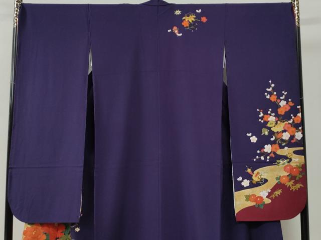 平和屋着物●豪華振袖　横笛吉祥牡丹花文　ラメ糸　金彩　正絹　逸品　CABB4092yc 平和屋着物○豪華振袖 横笛吉祥牡丹花文 ラメ糸 金彩 正絹 逸品