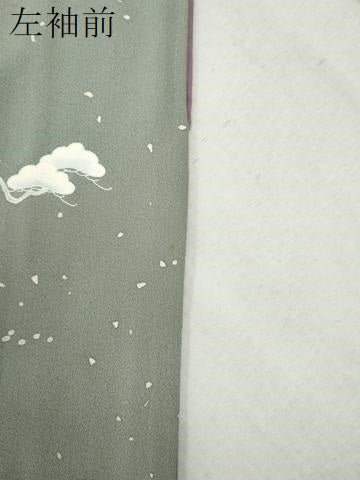 平和屋着物●訪問着　刺繍　雲取り松竹梅風景文　金糸　正絹　逸品　CABB4101yc